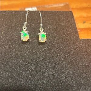 Elegant Silver Opal Earrings